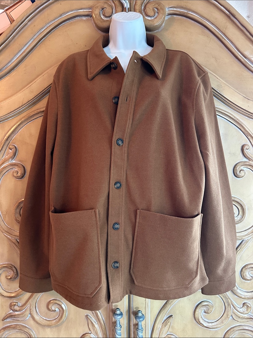 Magaschoni Brown Barn Coat with Patch Pockets